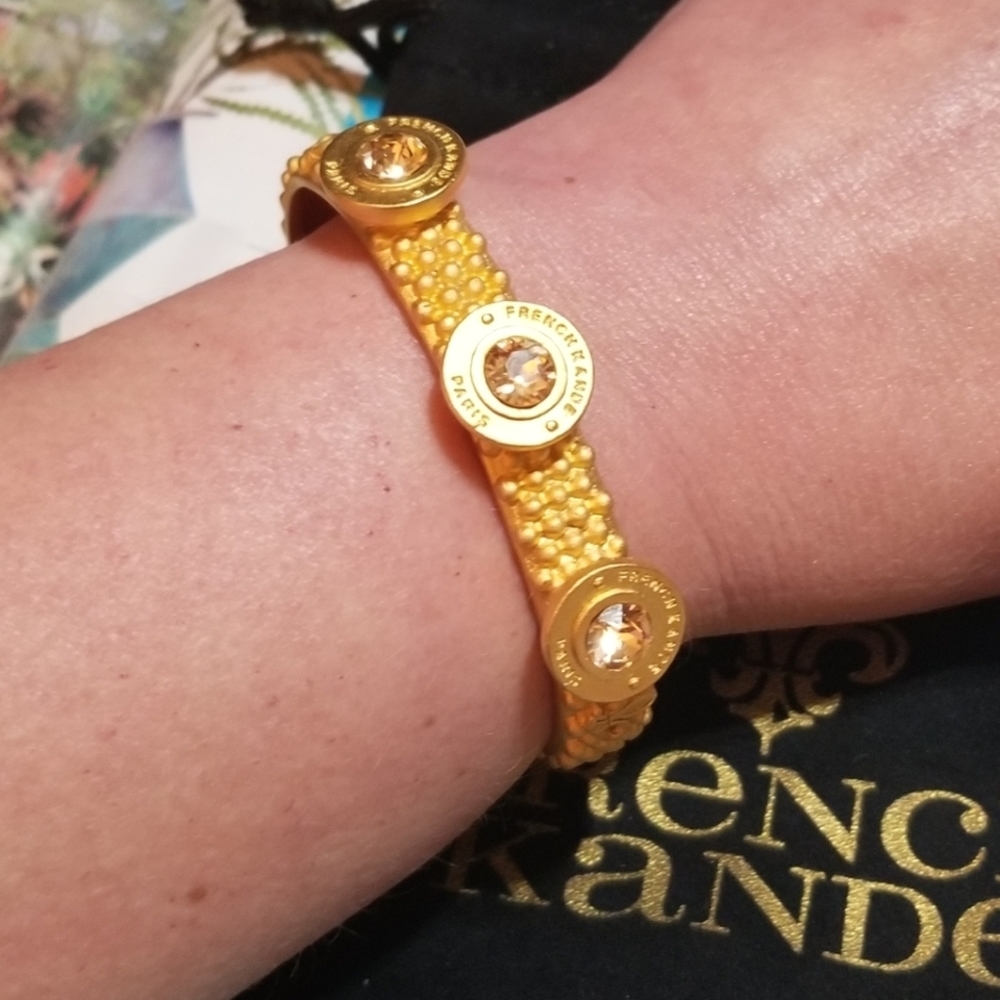 FRENCH KANDE 24K European Pink Crystal Cuff Bracelet - Picture 9 of 9